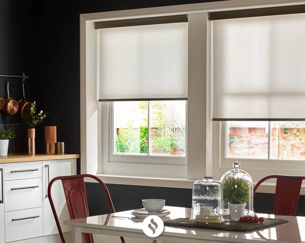 light grey kitchen blinds